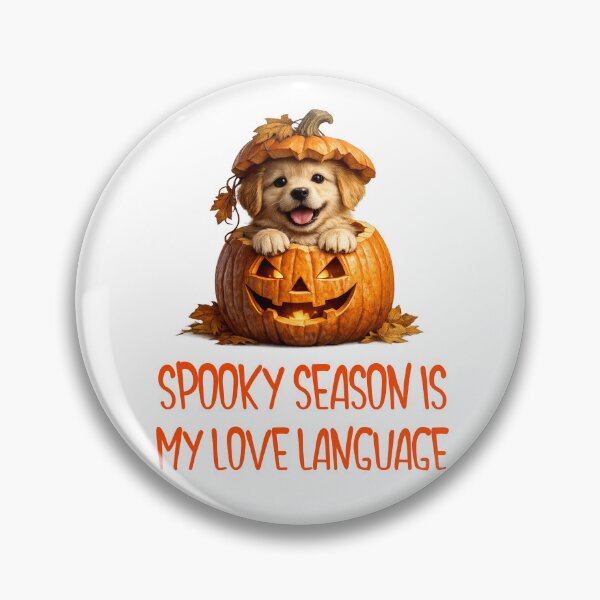 Item preview, Spooky Cute Golden Retriever Pup in Pumpkin designed and sold by Giddy Bear Gifts.