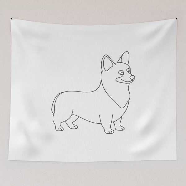 Item preview, Corgi Elegant Line Art Gift designed and sold by OneLine Studio.
