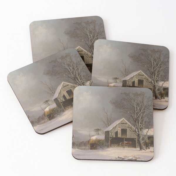 Item preview, Winter Scene in New England - George Henry Durrie designed and sold by GeneralBonkers.