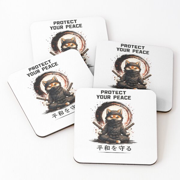 Item preview, Protect Your Peace Ninja Shiba Inu Japanese Zen T-Shirt designed and sold by D.Shop.