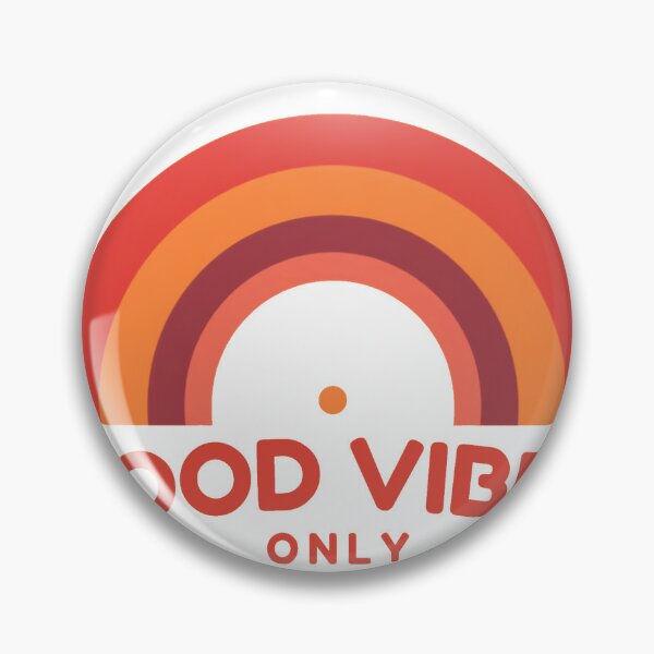 Item preview, Good Vibes Only Retro Rainbow Badge designed and sold by MuffinMeng ⭐⭐⭐⭐⭐.