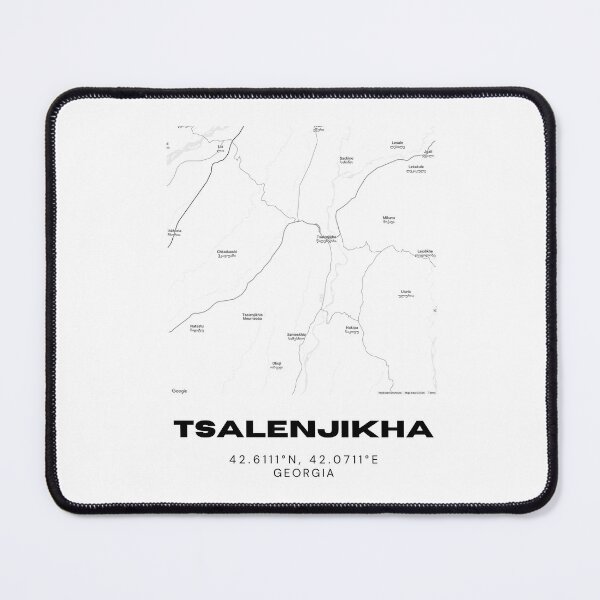 Item preview, Tsalenjikha Georgia Minimalist City Map with Coordinates | Black and White Street Map Art Print designed and sold by RM-Journey.