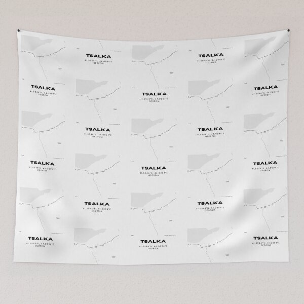 Item preview, Tsalka Georgia Minimalist City Map with Coordinates | Black and White Street Map Art Print designed and sold by RM-Journey.