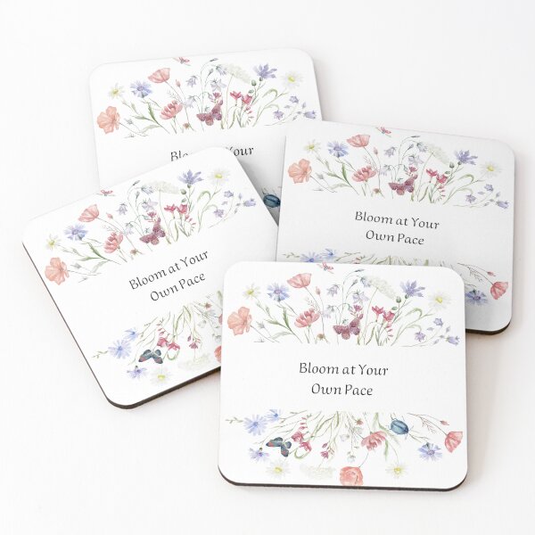 Item preview, Bloom at Your Own Pace | Floral Motivational Quote designed and sold by As a stylish design.