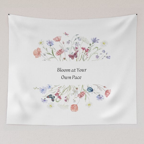 Item preview, Bloom at Your Own Pace | Floral Motivational Quote designed and sold by As a stylish design.