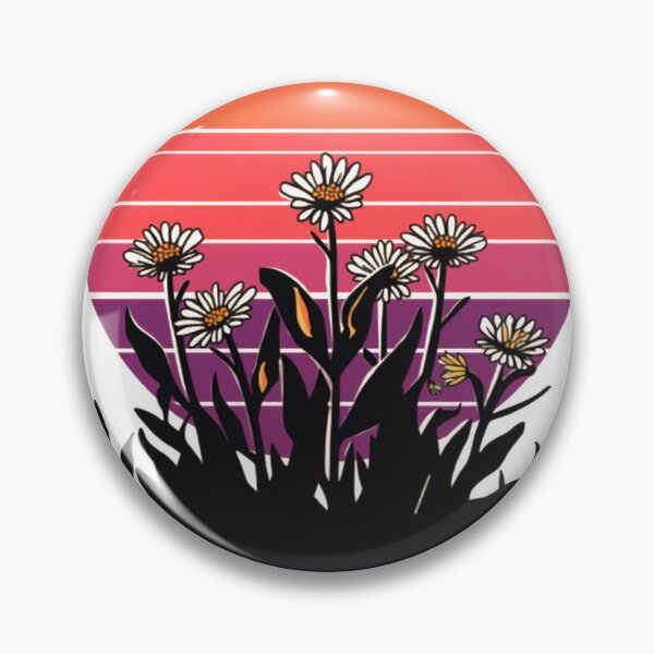 Item preview, Bloom Where You Are Planted Retro Wildflower Sunset designed and sold by MuffinMeng ⭐⭐⭐⭐⭐.