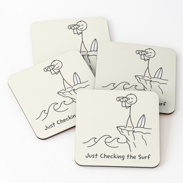 Item preview, Just checking the surf...funny stick figure designed and sold by Applecrunch.