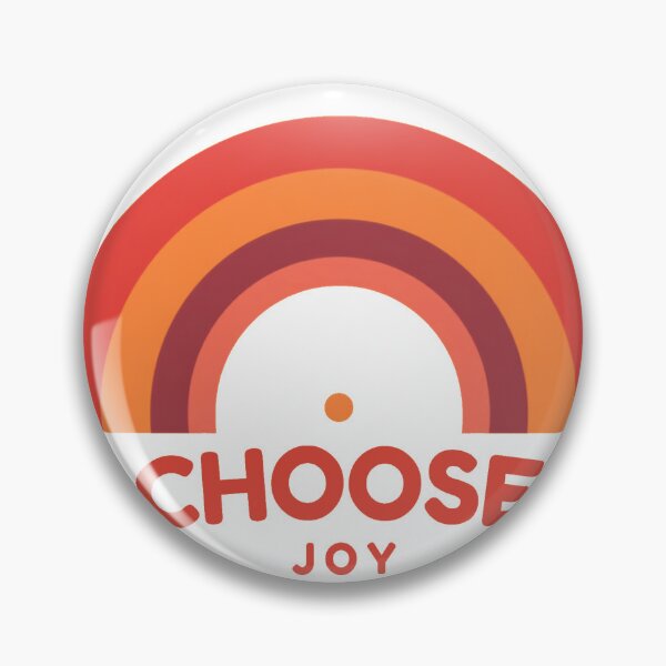 Item preview, Choose Joy Retro Rainbow Badge designed and sold by MuffinMeng ⭐⭐⭐⭐⭐.