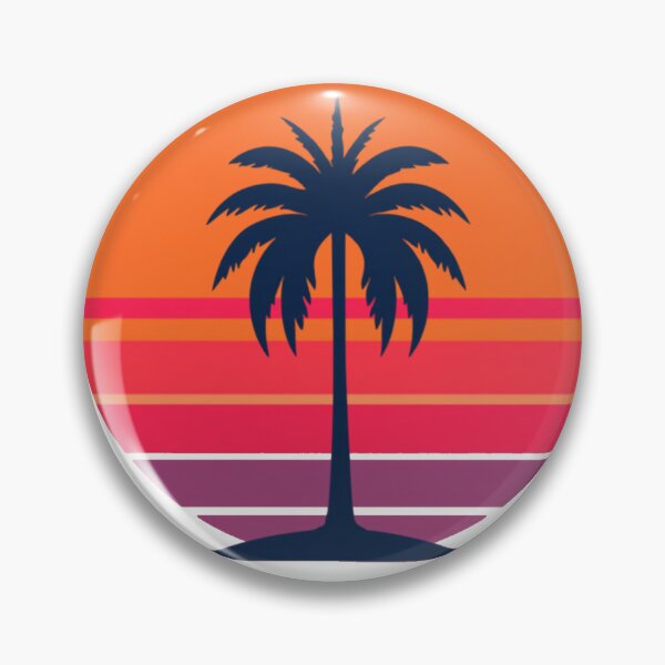 Item preview, Let It Be Retro Palm Tree Sunset designed and sold by MuffinMeng ⭐⭐⭐⭐⭐.