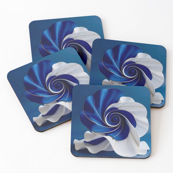 Item preview, Abstract Blue Gold White Sculpture  designed and sold by Vicky Brago-Mitchell®.