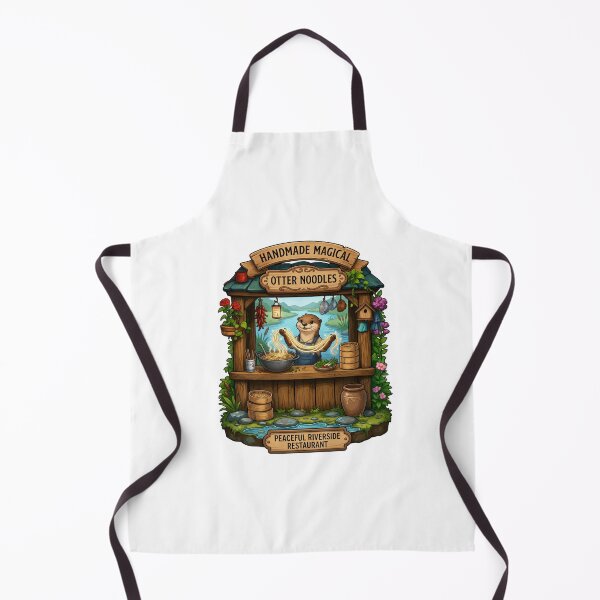 Item preview, Otter Noodles | Handmade Magical | Whimsical Riverside Ramen Cottagecore Art designed and sold by MrDev.