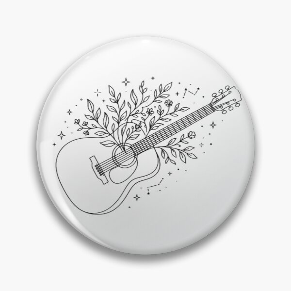 Item preview, Minimal Acoustic Guitar with flowers designed and sold by Nitta Studio.