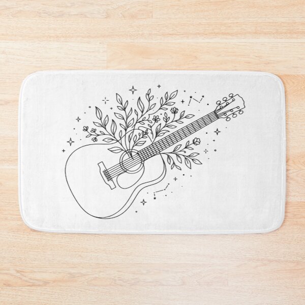 Item preview, Minimal Acoustic Guitar with flowers designed and sold by Nitta Studio.