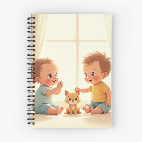 Item preview, Cute Baby Best Friends with Kittens | Kawaii Nursery Art designed and sold by LumoviaStudios.