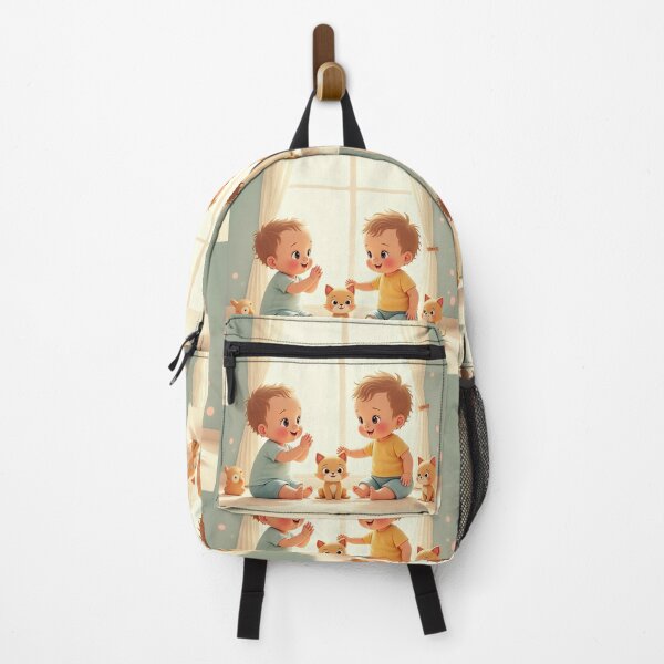 Item preview, Cute Baby Best Friends with Kittens | Kawaii Nursery Art designed and sold by LumoviaStudios.