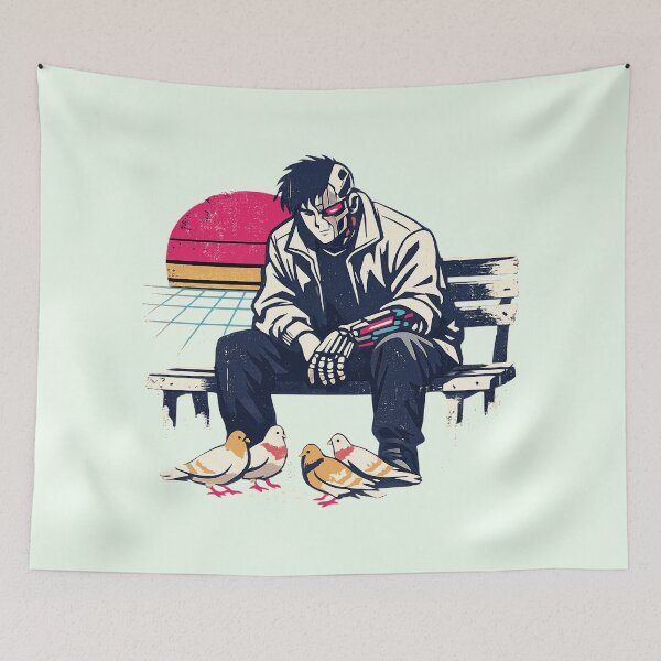Item preview, Vintage Anime Cyborg Pigeon Feeder designed and sold by KungPowUnicorn.