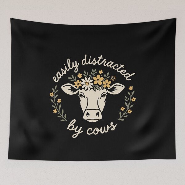Item preview, Easily Distracted By Cows Funny Cow Lover Farming Country Life designed and sold by tmerchtrends.