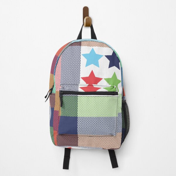 Item preview, Colorful star pattern on plaid background designed and sold by PowerAntShop.