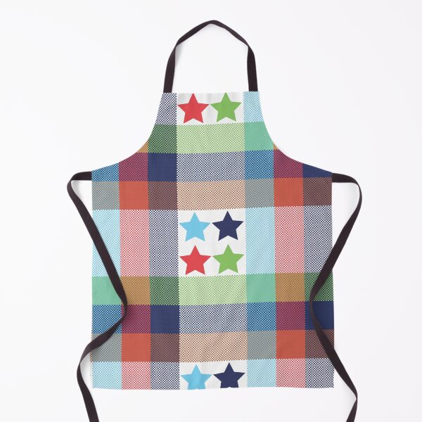 Item preview, Colorful star pattern on plaid background designed and sold by PowerAntShop.