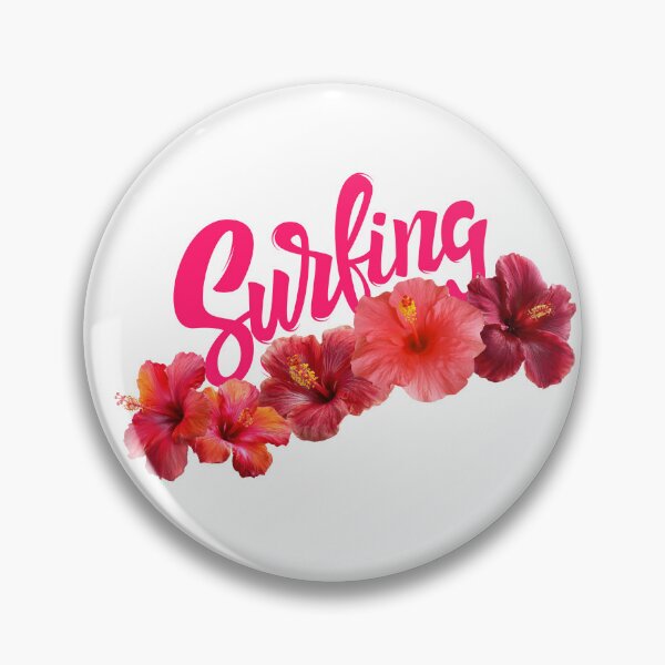 Item preview, SURFING with Hot Pink and Red Hibiscus Flowers designed and sold by trixie666.
