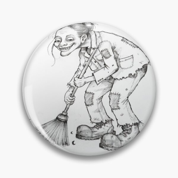Item preview, Woman sweeping away nightmares conceptual illustration designed and sold by Creative88Art.
