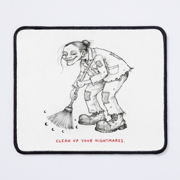 Item preview, Woman sweeping away nightmares conceptual illustration designed and sold by Creative88Art.