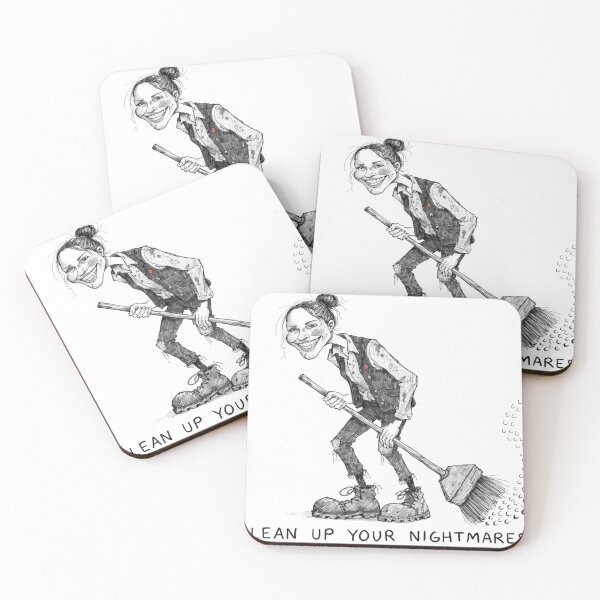 Item preview, Woman sweeping debris conceptual illustration designed and sold by Creative88Art.