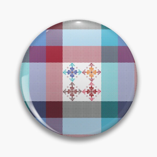 Item preview, Vintage ornamental flower plaid pattern designed and sold by PowerAntShop.