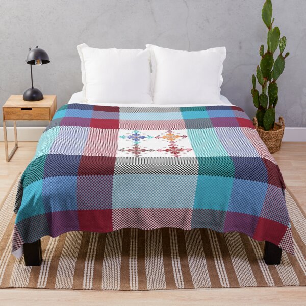 Item preview, Vintage ornamental flower plaid pattern designed and sold by PowerAntShop.