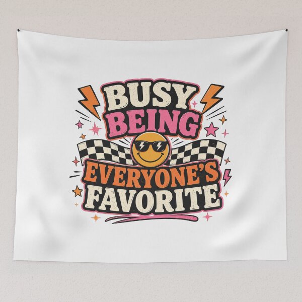 Item preview, Busy Being Everyone's Favorite Funny Retro Smiley Design | Busy Collection designed and sold by SoulThread Studio.