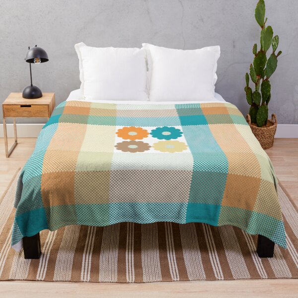 Item preview, Pastel floral pattern on plaid background designed and sold by PowerAntShop.