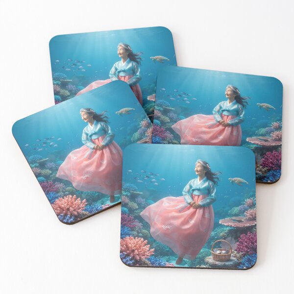 Item preview, Azure Symphony: A Hanbok's Dance at the Great Barrier Reef designed and sold by SOOstudio73.