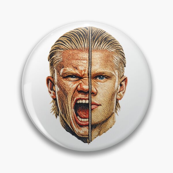 Item preview, Erling Haaland Embroidery Style Fan Art | Split Face Digital Design designed and sold by Gurjeetpixelart.