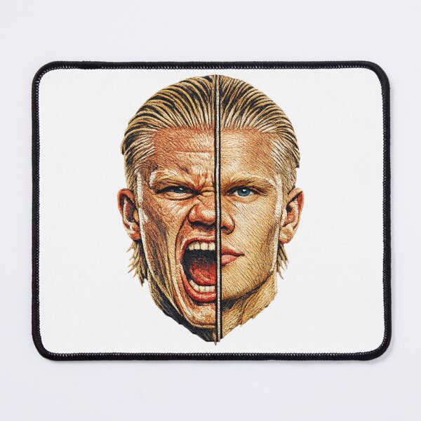 Item preview, Erling Haaland Embroidery Style Fan Art | Split Face Digital Design designed and sold by Gurjeetpixelart.