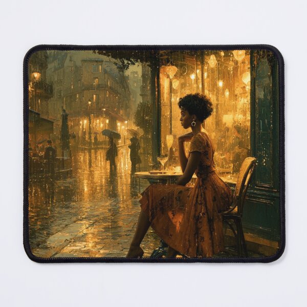 Item preview, Black Woman in Paris on a Rainy Evening designed and sold by GSizzle1.