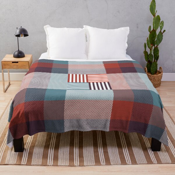 Item preview, Modern striped square plaid pattern designed and sold by PowerAntShop.