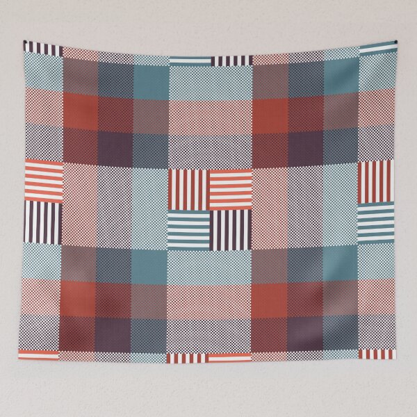 Item preview, Modern striped square plaid pattern designed and sold by PowerAntShop.