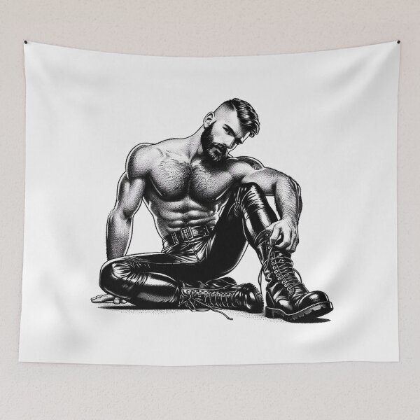 Item preview, Gay Leather Berlin Leder Bar German Pride Graphic Design designed and sold by ItsAKinkThing.