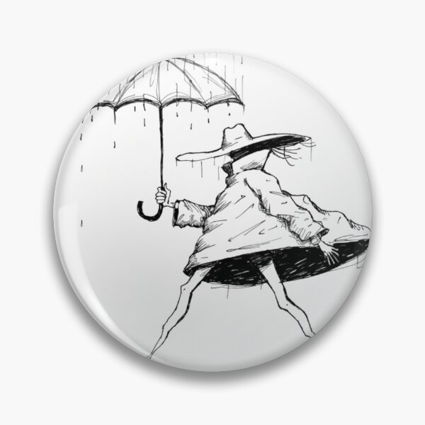 Item preview, Whimsical character walking under umbrella in rain designed and sold by Creative88Art.