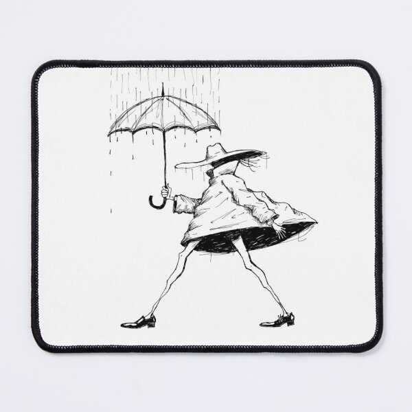 Item preview, Whimsical character walking under umbrella in rain designed and sold by Creative88Art.