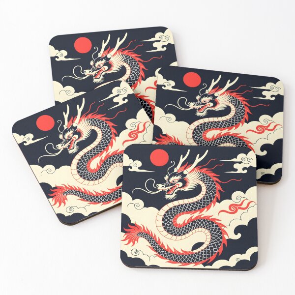 Item preview, Simple style Japanese dragon with cloud background. designed and sold by Protonauta.