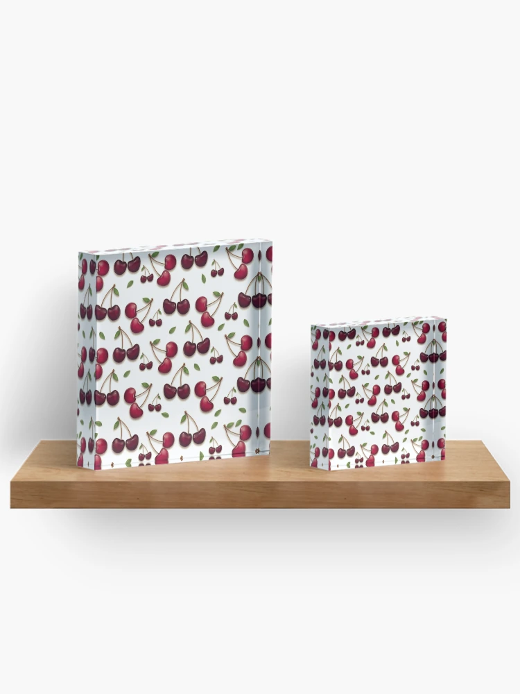 Thumbnail 3 of 5, Acrylic Block, Realistic Cherries pattern by RKTOPIC  designed and sold by RKTopic.