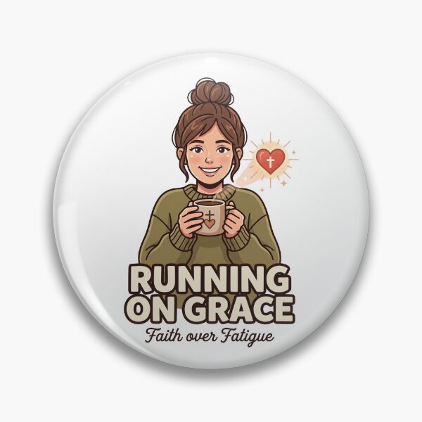 Item preview, Running on Grace – Funny Coffee Loving Woman Design designed and sold by Softbear Atelier.