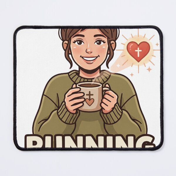 Item preview, Running on Grace – Funny Coffee Loving Woman Design designed and sold by Softbear Atelier.