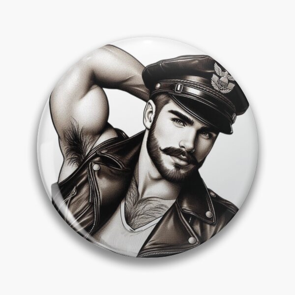 Item preview, 1950s Vintage Black & White Tom of Finland Tribute Leather Daddy Gay Pride Graphic Design designed and sold by ItsAKinkThing.