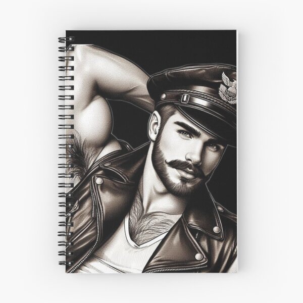 Item preview, 1950s Vintage Black & White Tom of Finland Tribute Leather Daddy Gay Pride Graphic Design designed and sold by ItsAKinkThing.