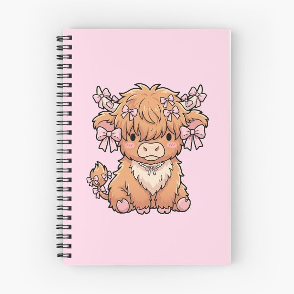 Item preview, Pink Coquette Highland Cow with Bows - Kawaii Bowcore Cute Cow designed and sold by ICANTWithoutCOFFEE.