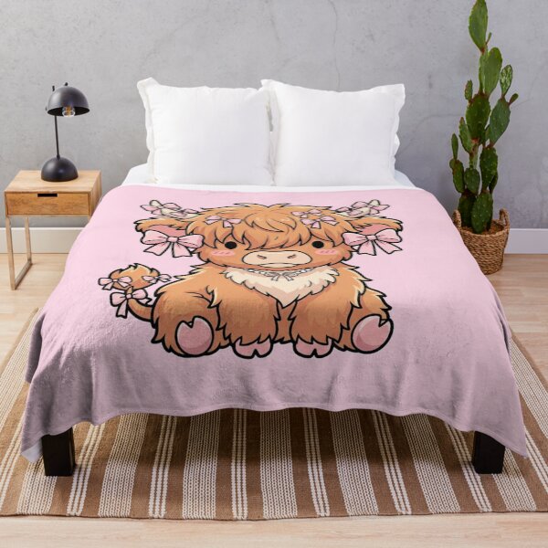Item preview, Pink Coquette Highland Cow with Bows - Kawaii Bowcore Cute Cow designed and sold by ICANTWithoutCOFFEE.