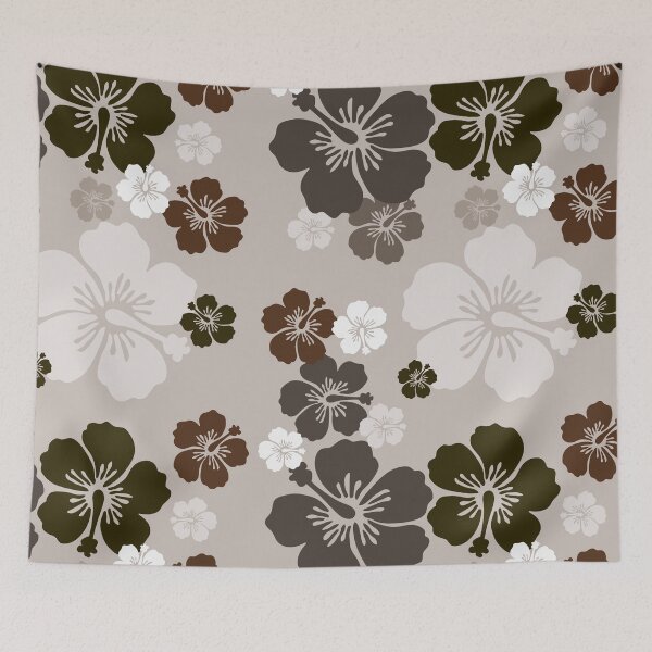 Item preview, Brown Hibiscus floral pattern by RKTOPIC designed and sold by RKTopic.