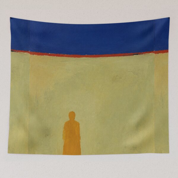 Item preview, "At the Red Line" – Minimalist Abstract Landscape Art designed and sold by Moodzu.